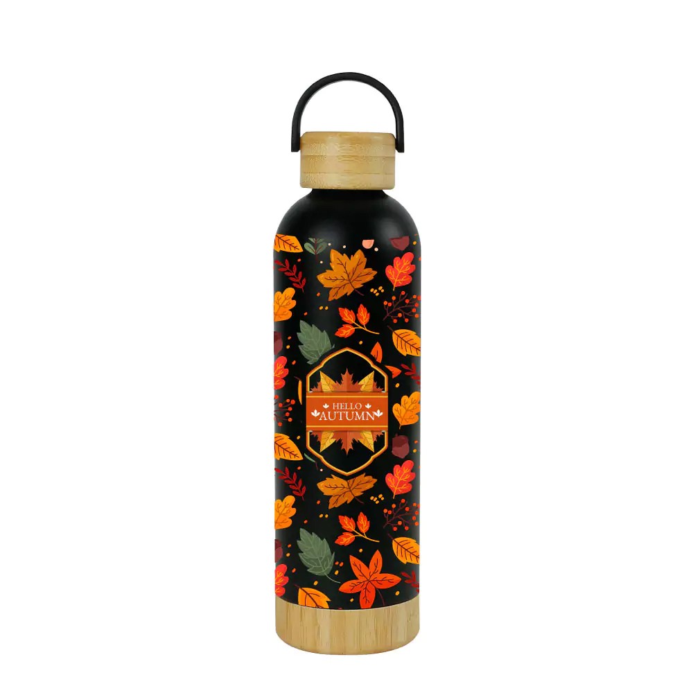 Bamboo Base & Lid Double-Wall Stainless Steel Bottle - 750ml